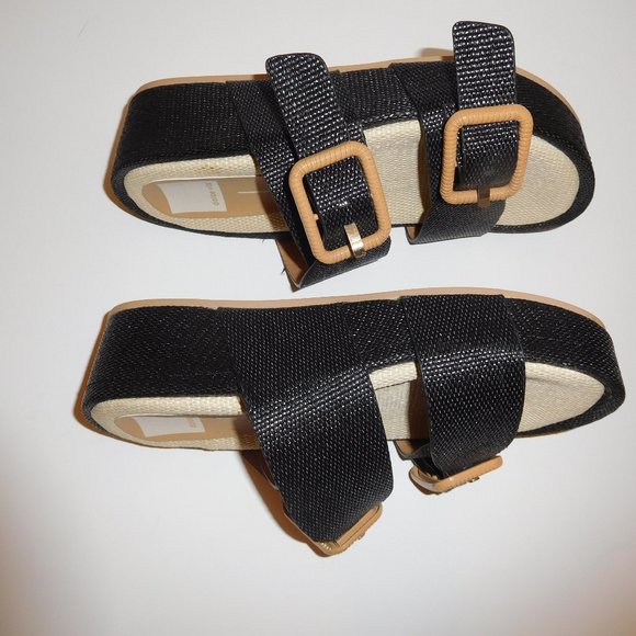 Dolce Vita Coryn Black/Beige Platform Sandals/Slides—Size 6 - Picture 4 of 8